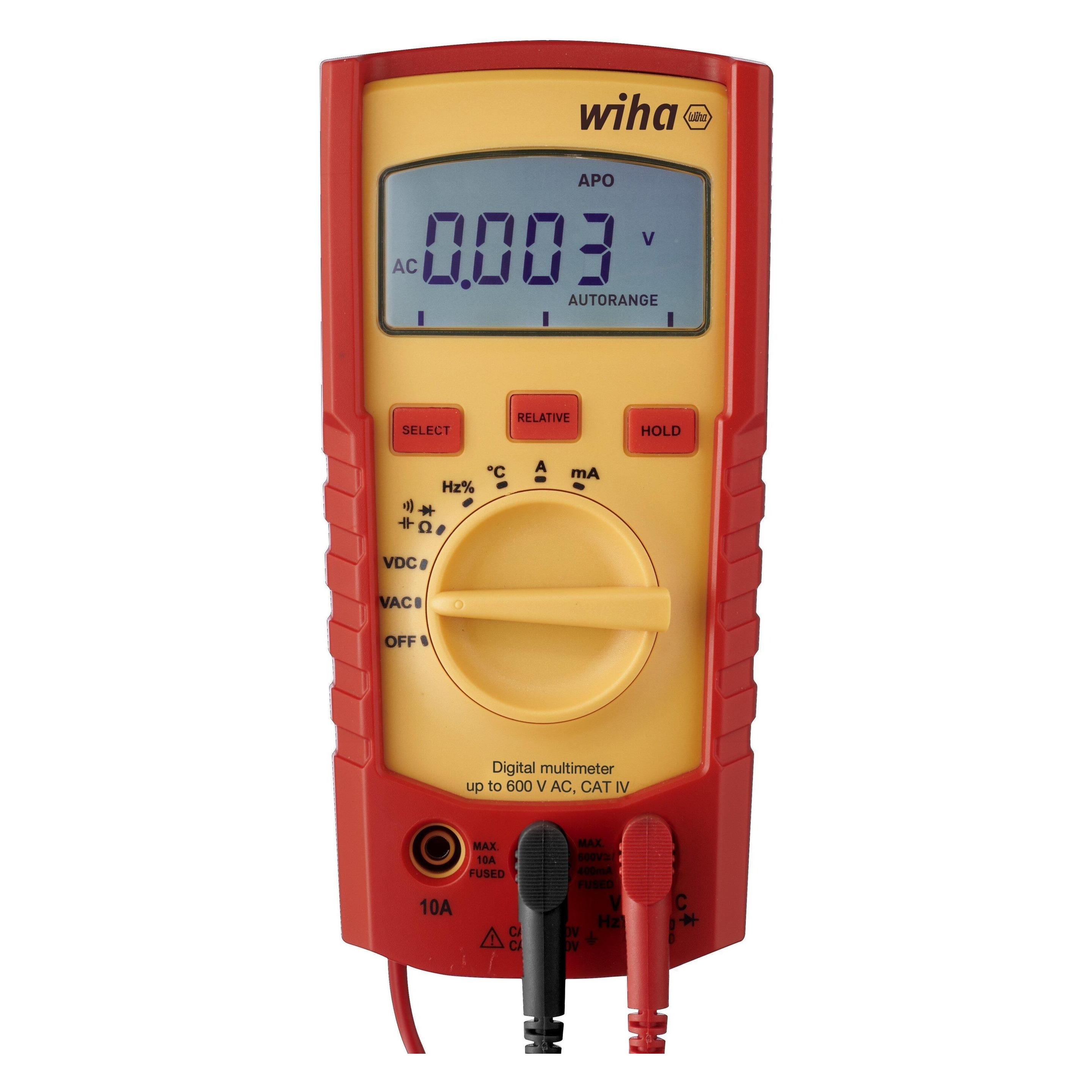 Wiha Digitales Multimeter (CAT III, CAT IV 600V, Hand-Multimeter) (45215)