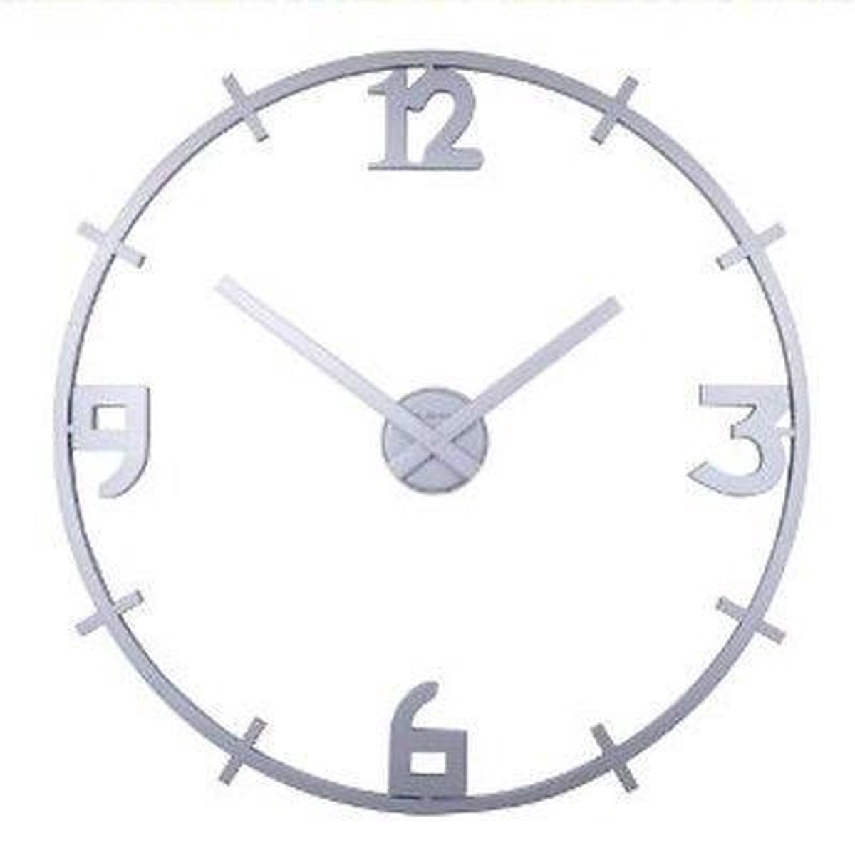 NeXtime Louis Analoge Wandklok - Zilver - 80 cm