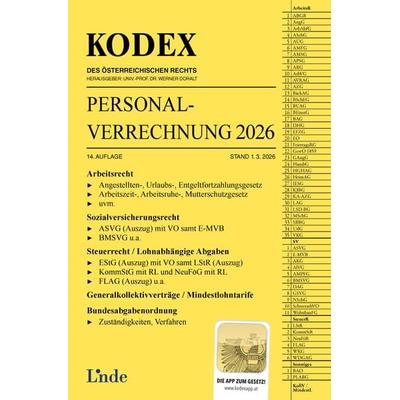 KODEX Personalverrechnung 2026, Taschenbuch von Michael Seebacher, Linde, 978-3-7073-5438-6