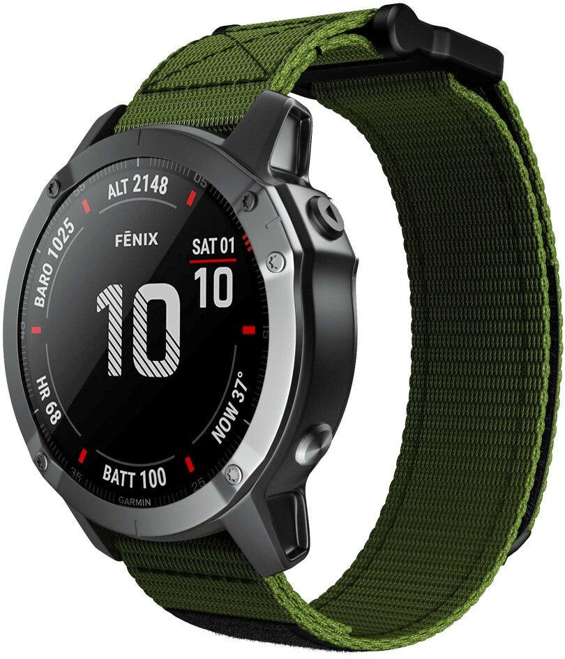 INCOVER Universal Garmin 26mm Nylon Rem m. Velcro - Grøn