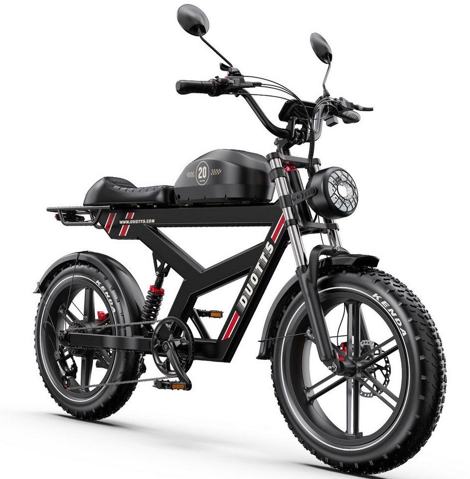Draixcor E-Bike Cityrad F20 250W Motor, 52V/27Ah 1404Wh Akku, 140km Reichweite, 20×4,0 Zoll, Shimano 7-Gang, Hydraulikbremsen, GPS-App, Schwarz