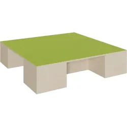 Quadrat-Podest mit Linoleum-Deckplatte und 2 Garagennischen