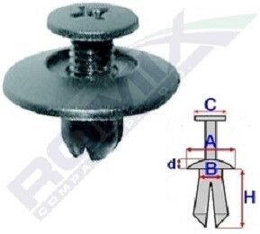ROMIX B22092 Clips, side- / beskyttelseslister