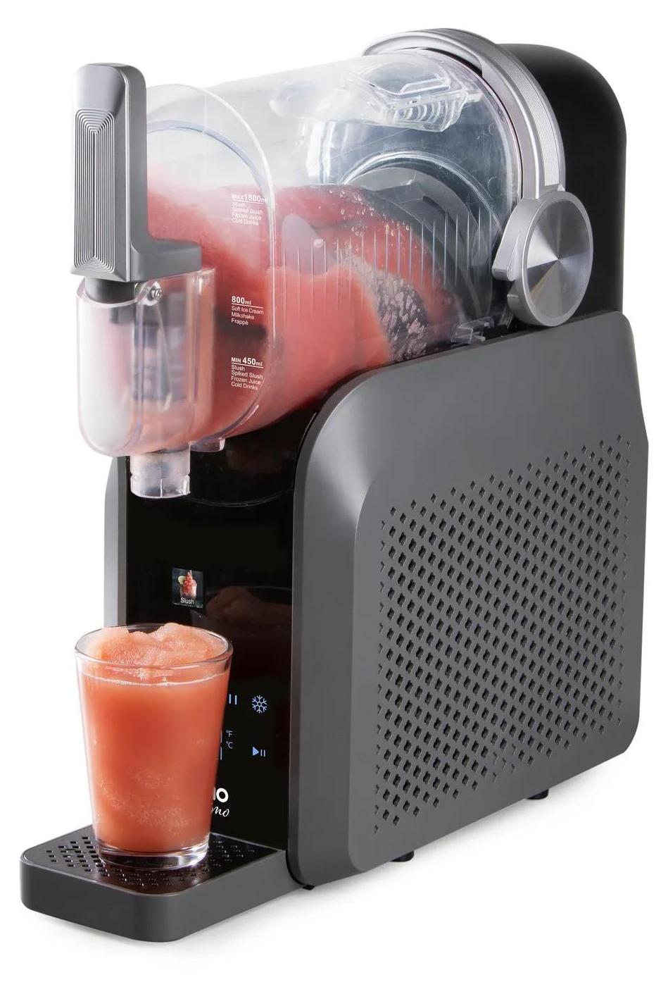 DOMO Gelissimo DO9308I 3-in-1 Granita- & Frozen-Drink-Maschine, 1,8 l, Schwarz, Kompressor, CoolMotion, 8 Programme