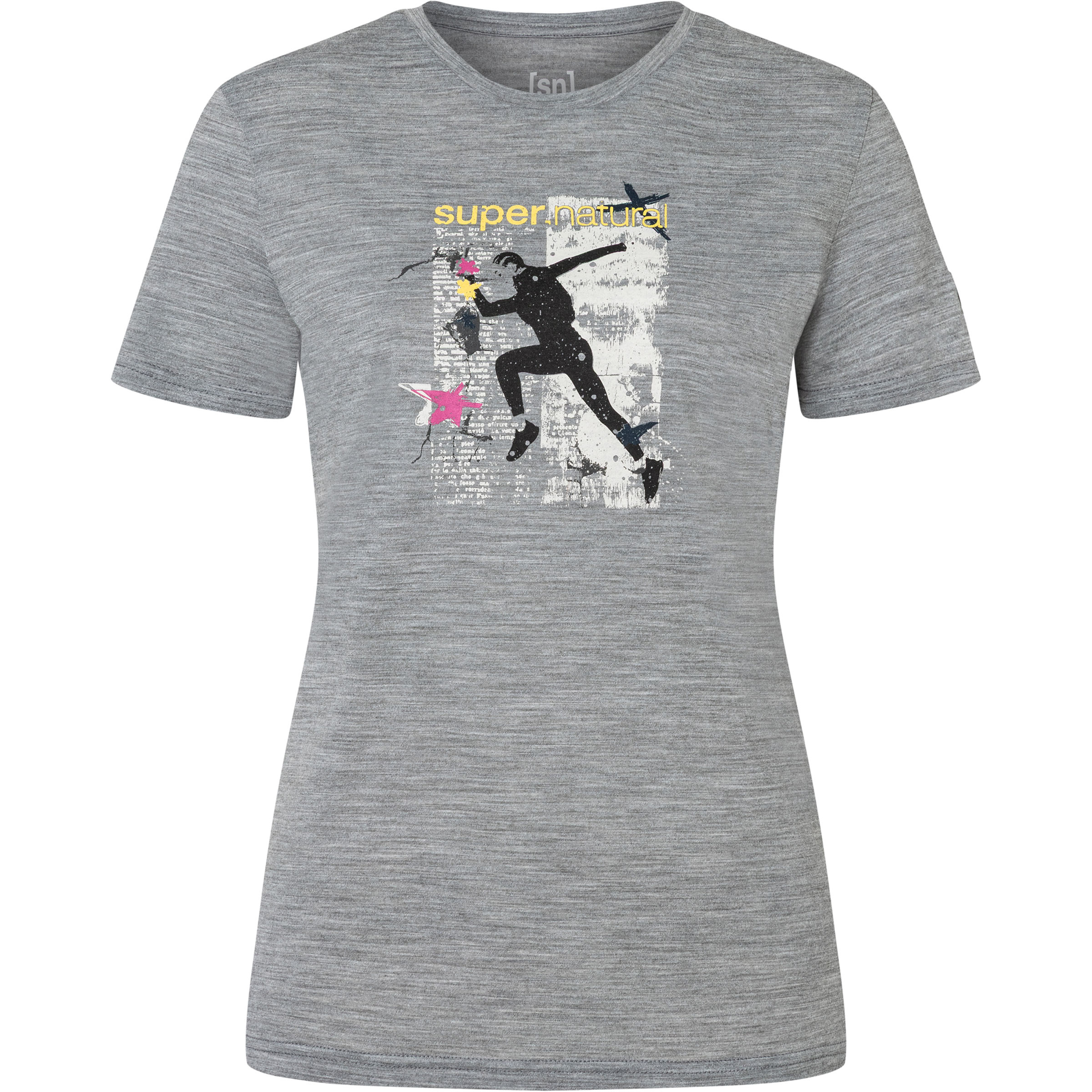 Super.Natural Running Art Damen T-Shirts grau Größe XL Lifestyle Hautfreundlich Merinowolle