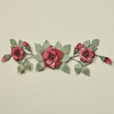 T.i./New Metal Design Les Fleurs Claret Rose Swag Wall Topper , Claret