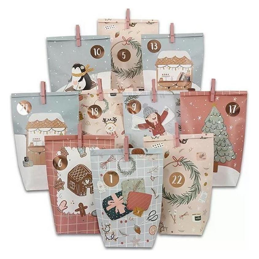 Papierdrachen Bedruckten Tüten (24 Türchen) (B400-009-019)