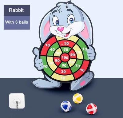 Lush Living Finds Montessori Baby Toy Sticky Ball Dart Board, Indoor Educational Games For Children, Kids Sports Throw Game, Birthday Gift rabbit