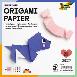 Folia Faltblätter 9170, Duo Uni, 19 x 19cm, 80g/m², 12 Farben sortiert, 96 Blatt