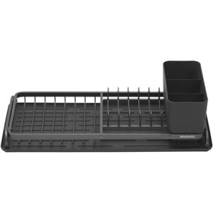 Brabantia Abtropfgestell Kompakt 117268, Geschirr & Besteck, Stahl, 46x13x20cm, dunkelgrau