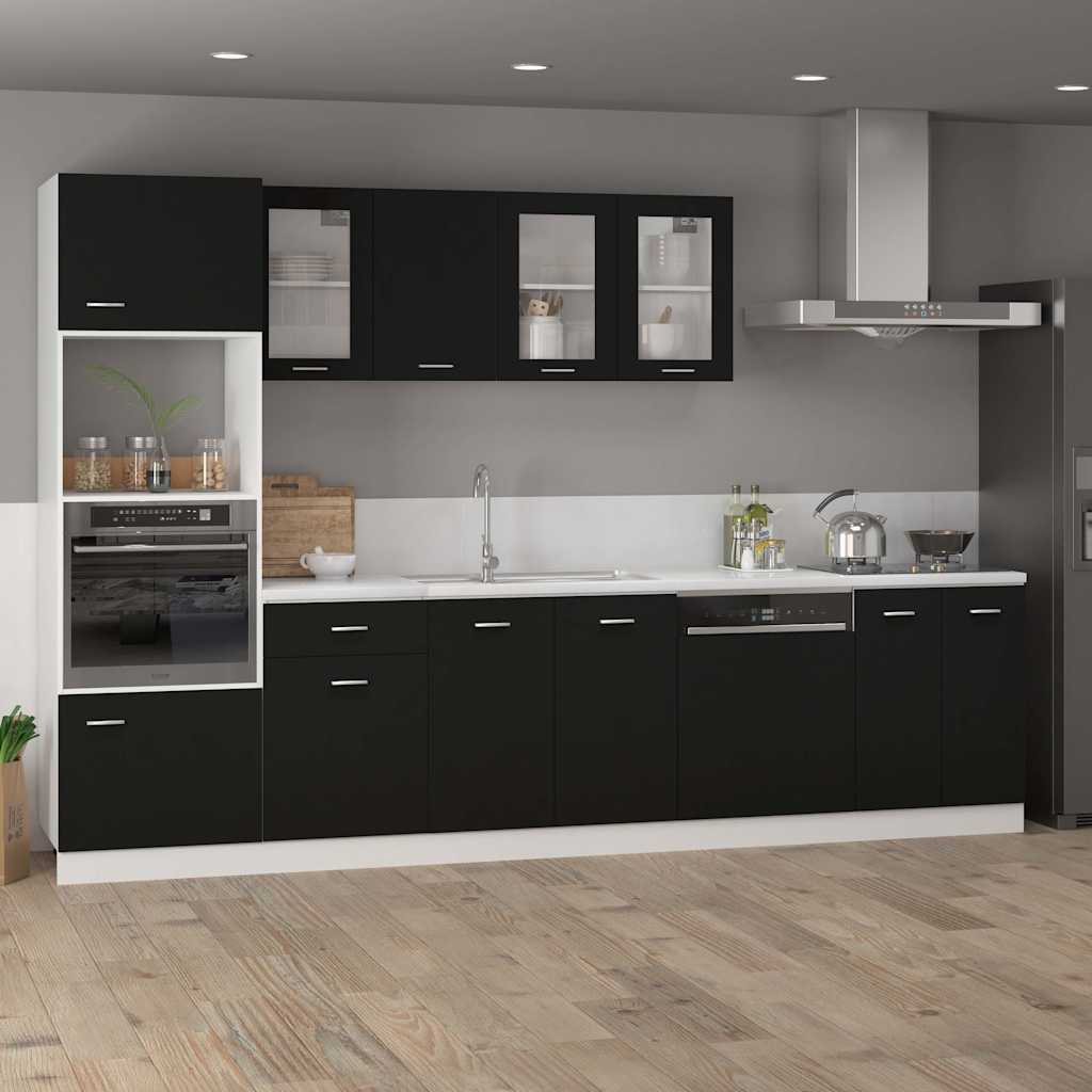 vidaXL Armoire à tiroirs "Lyon" Noir 50 x 46 x 81,5 cm Bois d'ingénierie