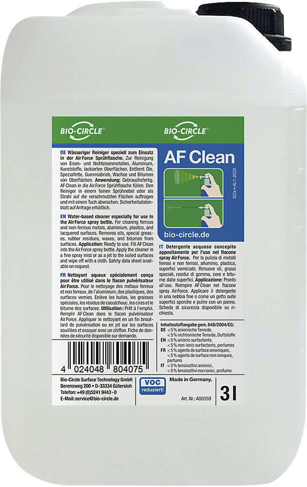 Bremsenreiniger AF Clean, im Kunststoff-Kanister, Inhalt 3 l Bio-Circle