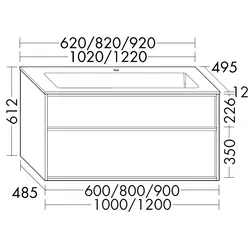 Burgbad Mineralguss-Waschtisch+Waschtischunterschrank Uomo Preisgruppe 2 RAL-Farbe Solid SHPB092F7472C0001