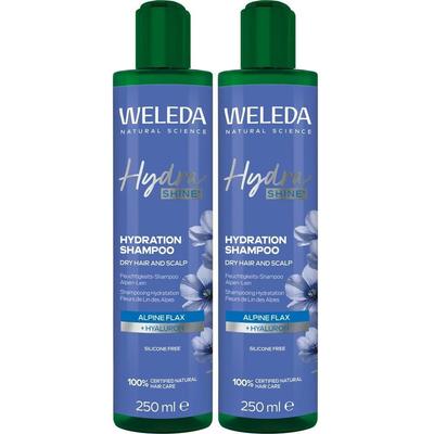 Weleda HydraShine Feuchtigkeits-Shampoo Alpen-Lein 2x 2x250 ml Shampoo