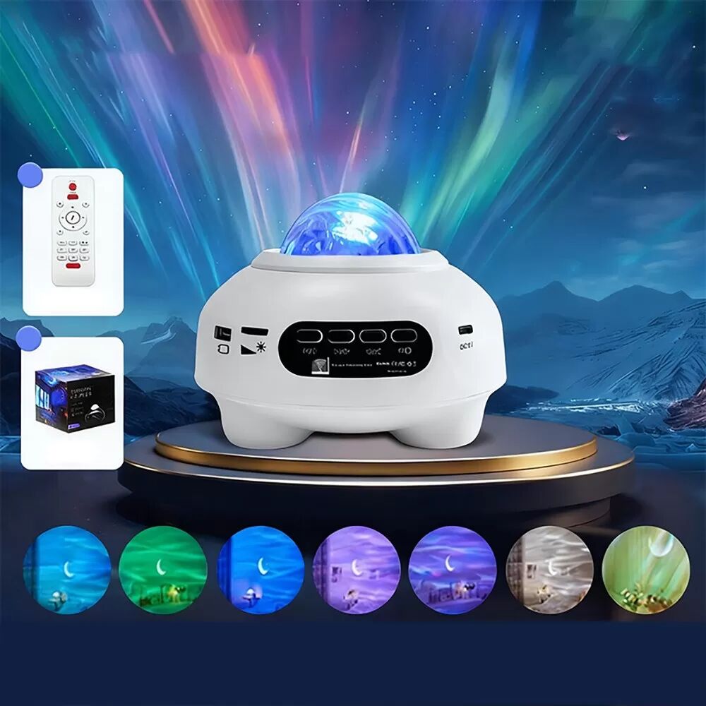 INF Aurora Illusion Sternenhimmel Projektor Lampe - 48 Lichteffekte, Bluetooth Musik