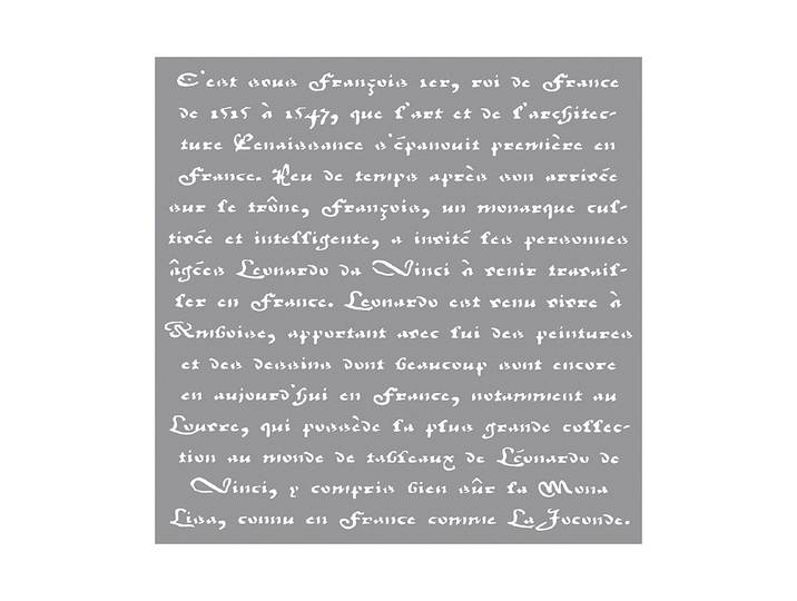Rayher Schablone Französische Schrift 30.5 × 30.5 cm