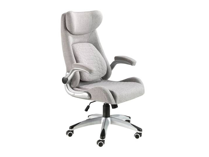 Fauteuil de bureau pivotant en tissu gris