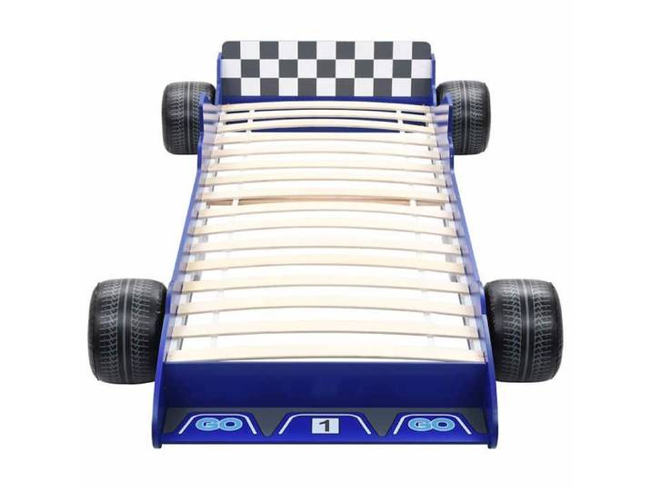Stable&Durable - Bleu - Lit voiture de course pour enfants - 90x200 cm Bleu - Lit d'Enfants HS476743104