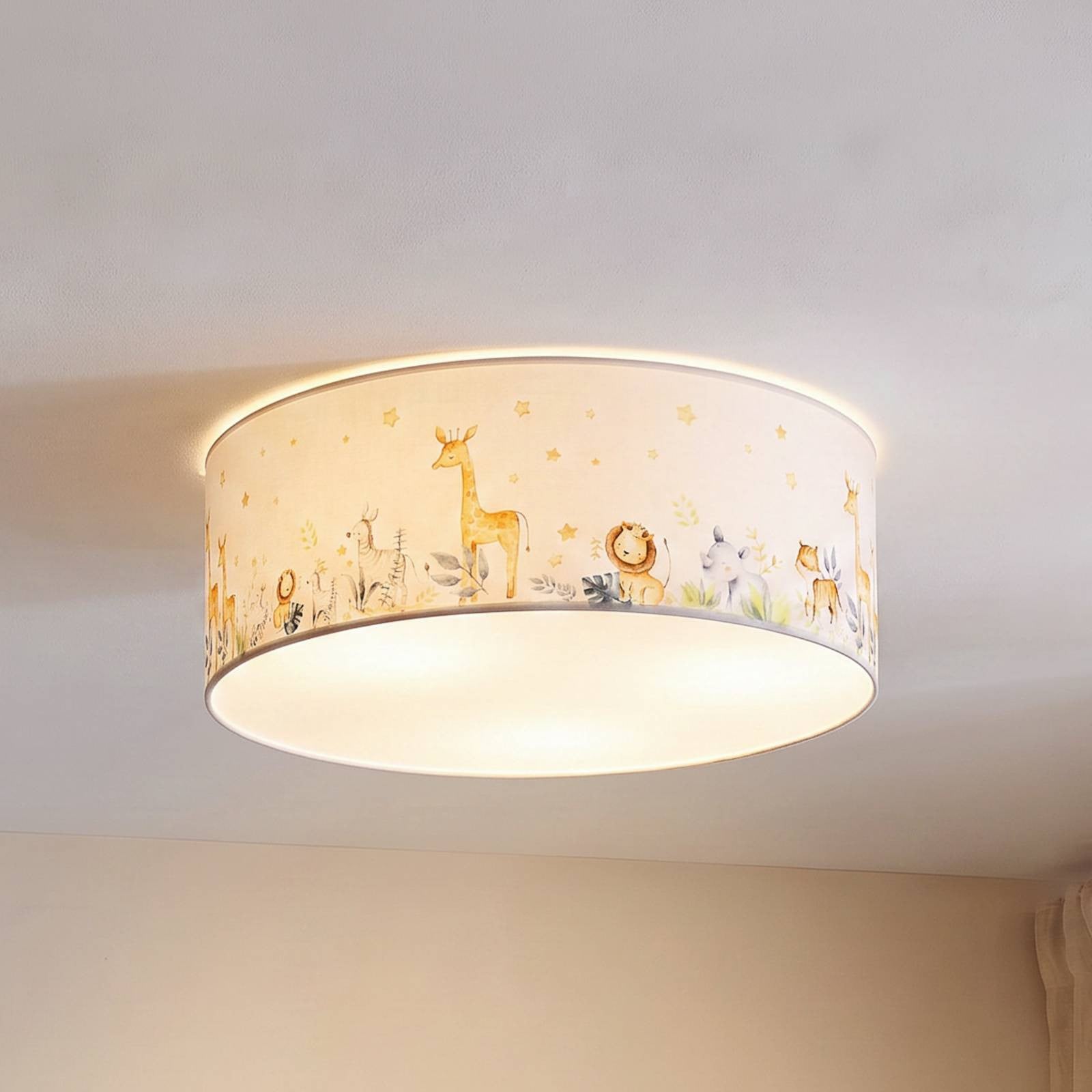 Duolla Kids Print Plafondlamp, Multicolor/Wit, Ø 50 cm