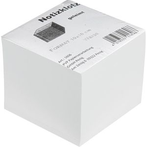 Böttcher-AG Zettelklotz Premium, geleimt, 800 Blatt, weiß, sauber abtrennbar, 10 x 10 cm