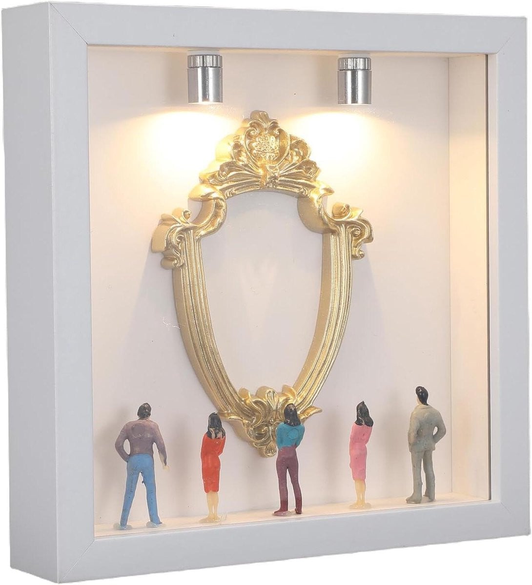 Doe-het-zelf Schaduwdoos Miniatuur Fotolijst met Verlichting - Wit