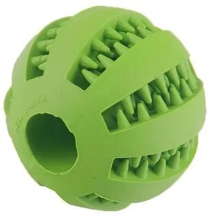 Inspired Living Interactive Dog Treat Ball For Chewing, Teeth Cleaning And Slow Feeding green 2.75 Inch