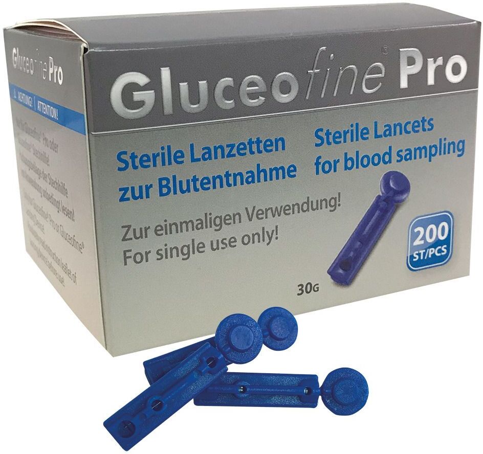 Gluceofine Pro Blutentnahme-Lanzetten 200 St Lanzetten