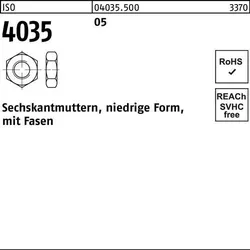 Sechskantmutter ISO 4035 niedrig Fasen M10 5 500 Stück