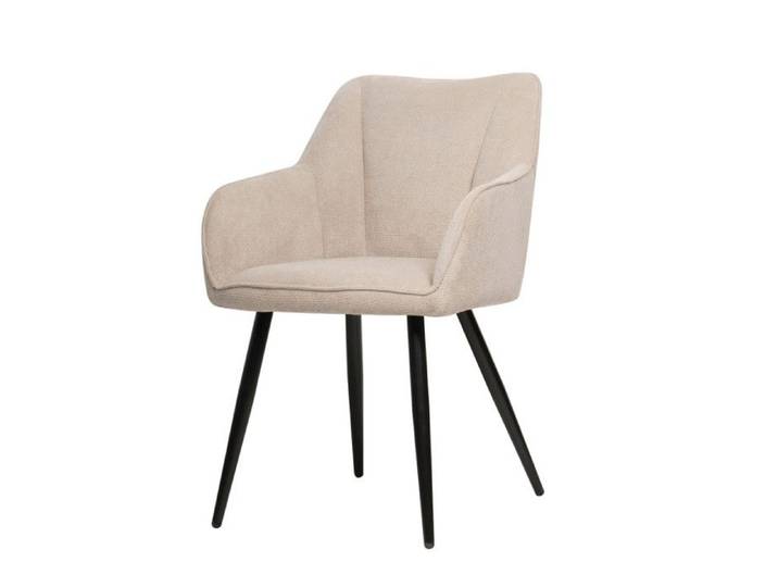 Chaise repas Rio beige pieds métal noir