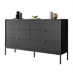 SIDEBOARD CORTADO KS154 MIT SCHUBLADEN SCHWARZ
