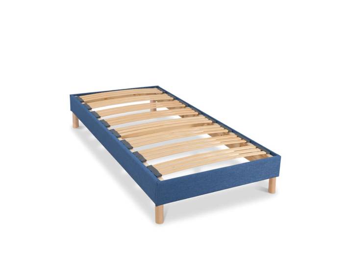 Sommier lattes tissu marine 90x190