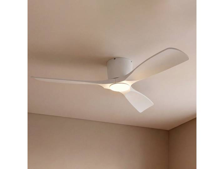 Moneno Smart LED-Deckenventilator, weiß, DC, Tuya - Lucande - Wohnzimmer - Modern - Metall