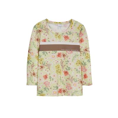 Kurzarmshirt MADELEINE "Shirt Shirt mit floralem Print und 3/4-Arm", Damen, Gr. 36, gelb (zitronensorbet, multicolor), Obermaterial: 95% Polyester PES. 5% Elasthan EL., Modern, Shirts