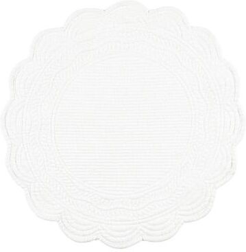 Set of 4 Marseille Linen Round Quilted Placemats - White - Ballard Designs