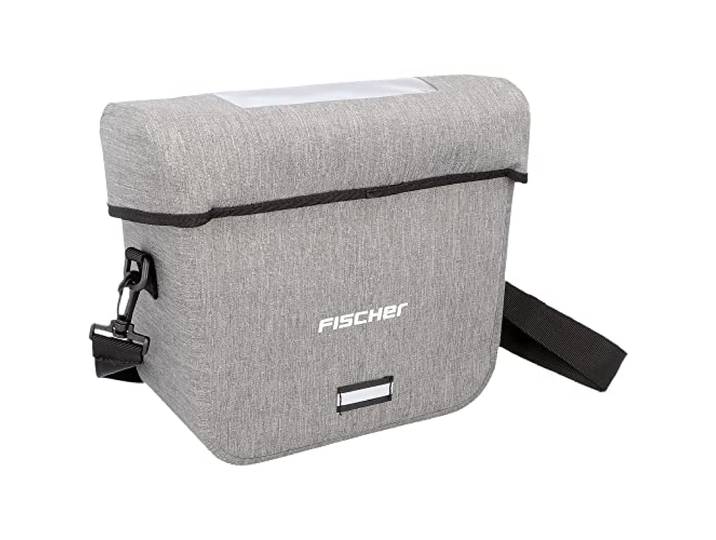 FISCHER Lenkertasche Plus Cita, Fahrradtasche, wasserdicht, grau, Volumen 7 Liter