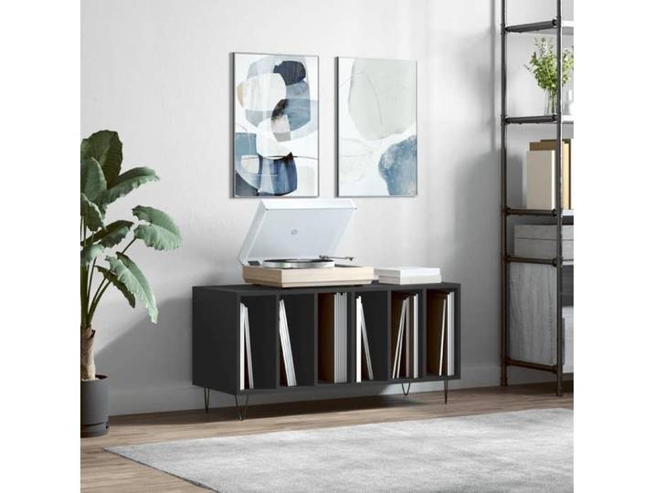 Style Élégance Chic - Buffet bahut - Armoire à disques noir 100x38x48cm - Bois d'ingénierie &FR57000