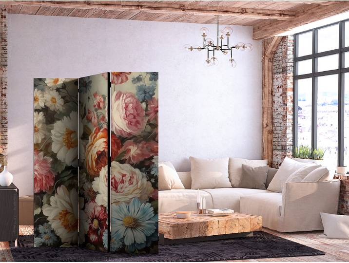 Paravent parfum de nature 2 faces Autres Multicolore 135 x 172cm