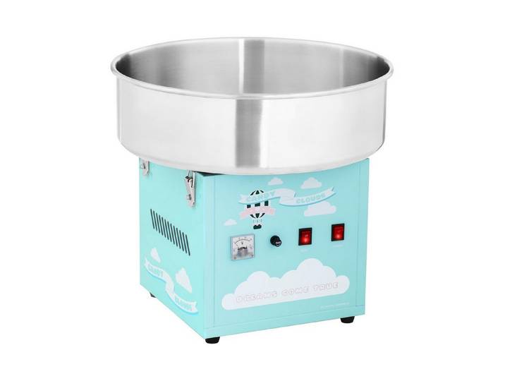 Royal Catering Zuckerwattemaschine 52 cm Zuckerwattegerät 1200 W Edelstahl Gastronomie Profi türkis