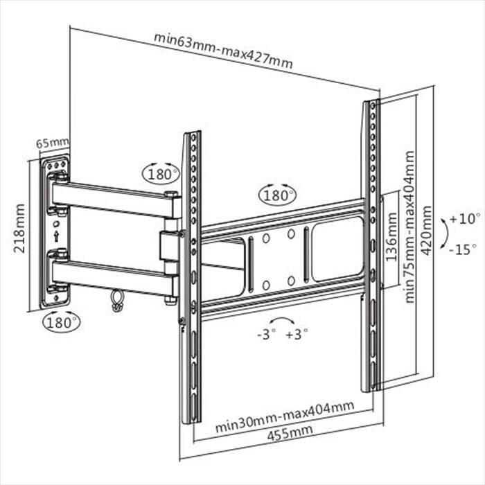 MUNARI Supporto Tv Sp242 35 Kg-nero