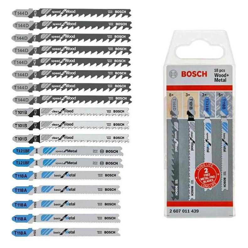 Bosch Zubehör Stichsägeblatt Metall&Holz 16+2 Set (B2607011439)