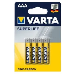 Varta Superlife R03 AAA Zink-Kohle-Batterien, 4 Stück