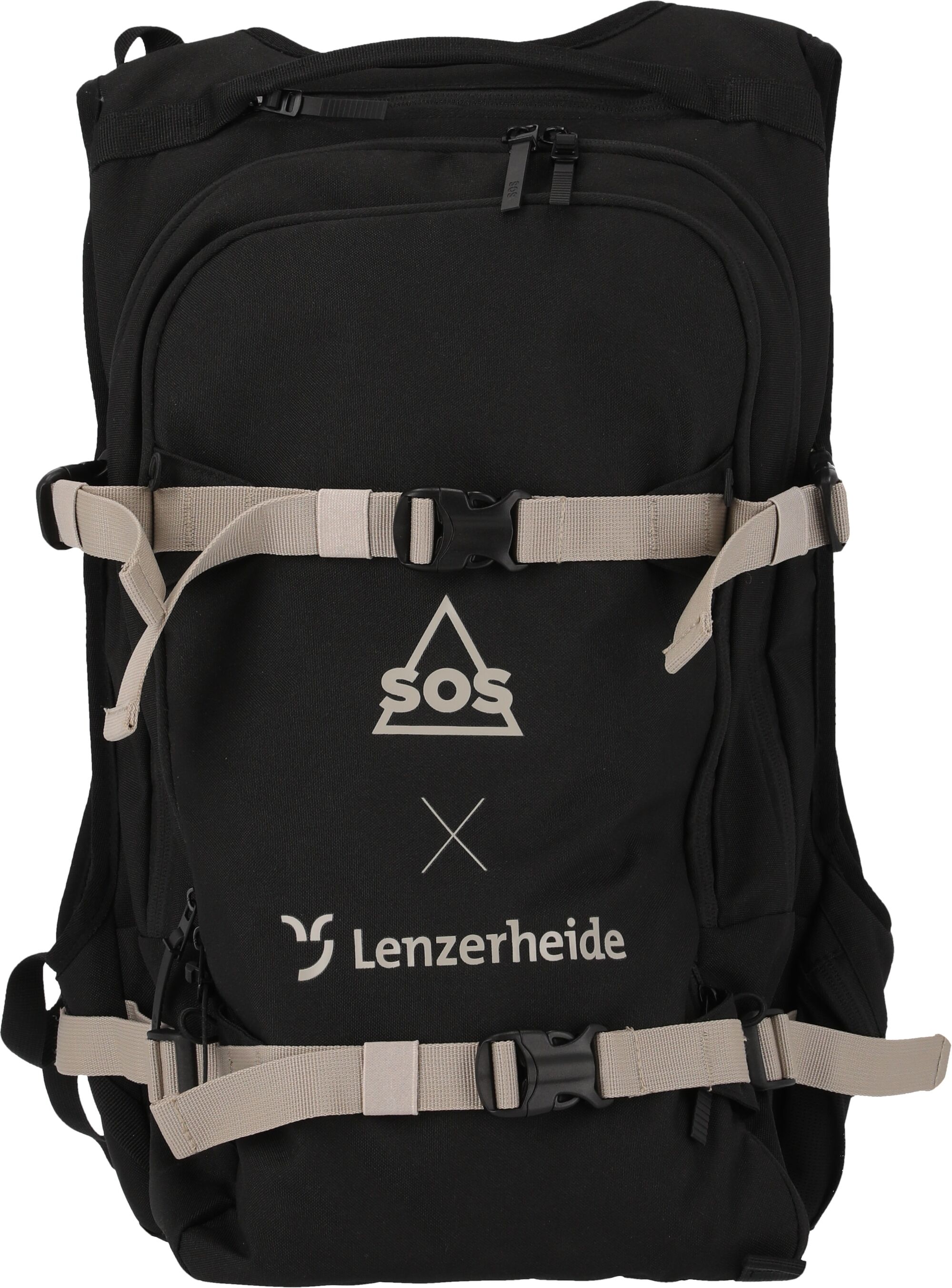 Sportrucksack SOS "Lenzerheide", schwarz (schwarz, schwarz), Rucksäcke, B/H/T: 13cm, Kunstfaser, unifarben, mit bequemer Polsterung, B:13cm