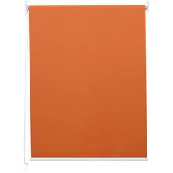 Rollo MCW-D52, Fensterrollo Seitenzugrollo Jalousie, Sonnenschutz Verdunkelung blickdicht 80x160cm ~ orange