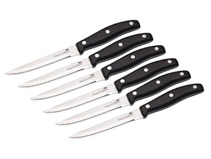 MasterClass Deluxe steakmessen (set van 6), zwart