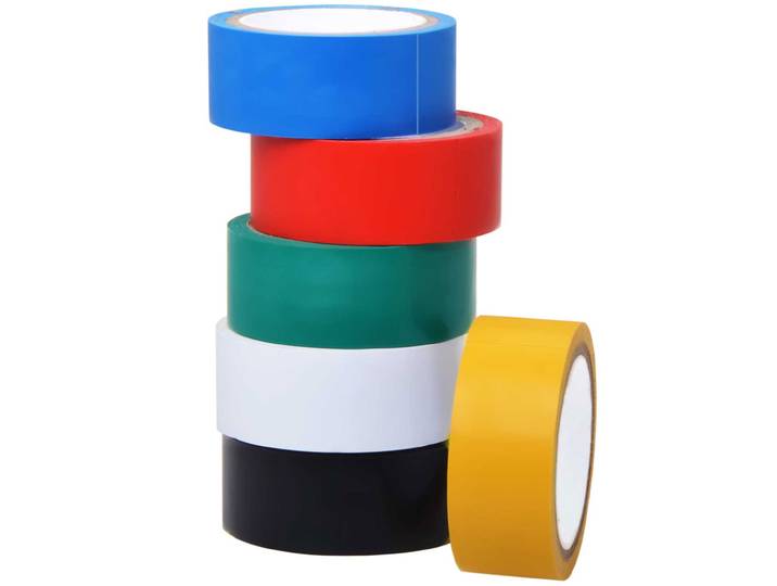 6 Rollen PVC-Klebeband in verschiedenen Farben, 3,5m x 18 mm