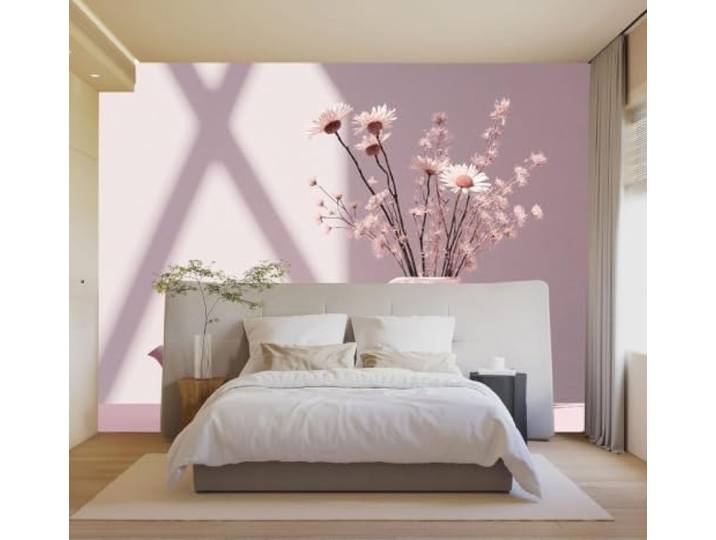 XLMING 3D Tapete Minimalistisch Rosa Keramikvase Teekanne Sanfter Rosa Hochwertige Strukturierte Seide Geeignet für Speisesaal Arbeitszimmer Wohnzimmer Schlafzimmer Sofa TV Wand-350cm×256cm