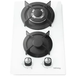 IsEasy MGBG-312A gas hob, 2 burners (white), Kochplatte, Weiss