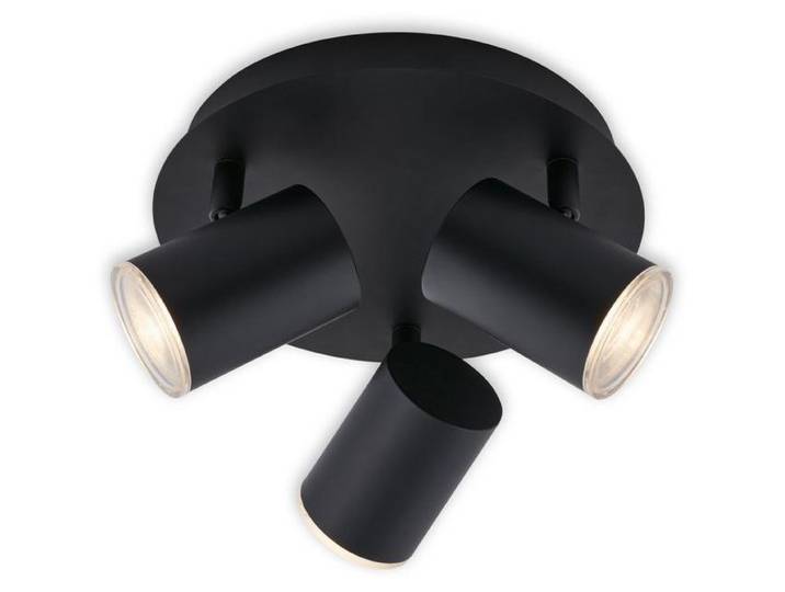 BRILONER - Spot de plafond\, lampe de salle de bain\, lampe de salle de bain\, plafonnier\, spot orientable et inclinable\, douille GU10\, IP44\, noir\, 210x112mm (DxH)\, 2731-035
