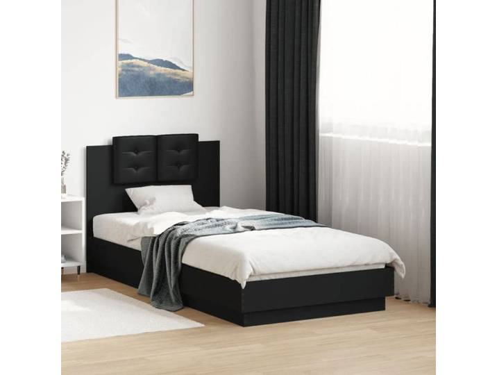 CHIC Lit adulte 1 place - 90x190 cm Structure/Cadre de lit noir 90x190 cm #Sara77291