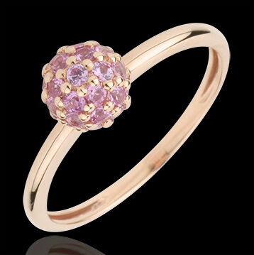 Edenly Ring Paradiesvogel - Kugel - RosÃ©gold und rosa Saphir